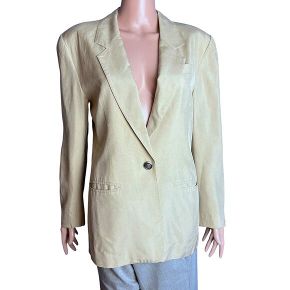 Talbots Silk Blazer Sz 6 Beige Minimalist Neutral Preppy Quiet Luxury Career - Picture 1 of 6